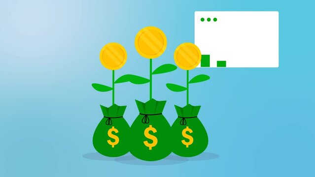 Money growth animation footage