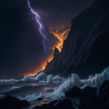storm over the sea