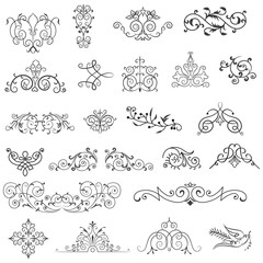 Vector illustration graphic elements for design, Swirl elements decorative illustration - obrazy, fototapety, plakaty