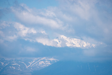 Landscape of the Caucasus Mountains on a summer day
