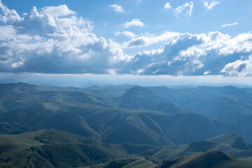 Landscape of the Caucasus Mountains on a summer day