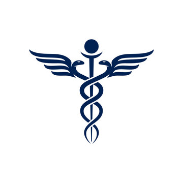Caduceus of Hermes healthcare flat icon for medical template