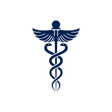 Caduceus of Hermes healthcare flat icon for medical design