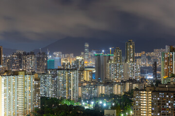 Fototapeta na wymiar Hong Kong in Kowloon side at night