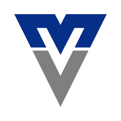 V MV letter logo template 2