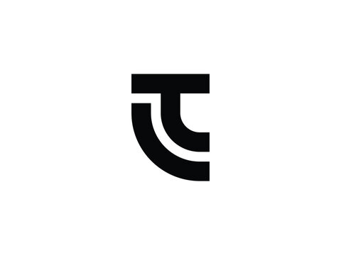 modern monogram letter LT or TL logo design
