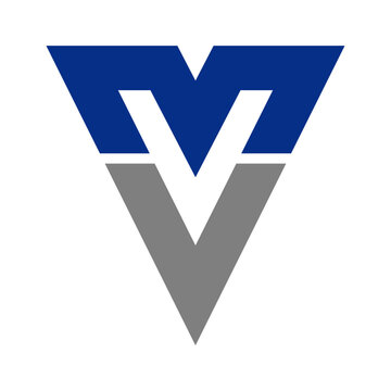 V MV letter logo template 2