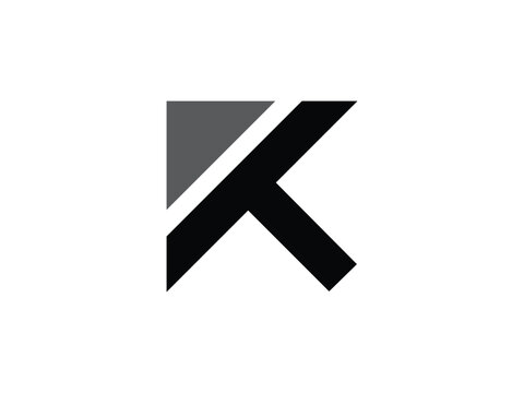 modern monogram letter KT or Tk logo design