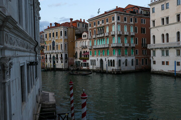Venice canal and beautiful colorful medieval buildings
