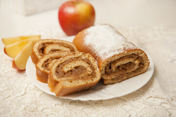 biscuit apple roll on a plate