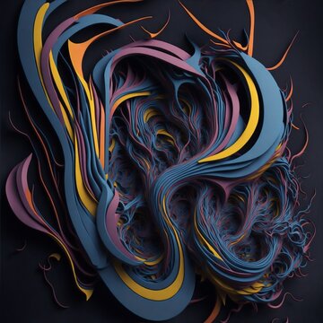 dynamic 3D colorful dark abstract background
