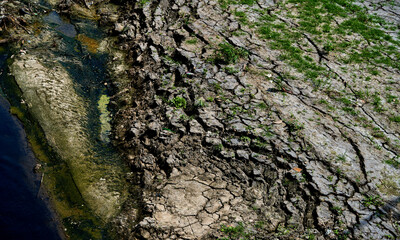 dry bank of a river in Ukraine