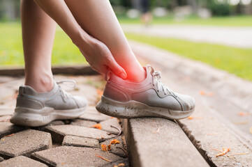 Relief for female joggers dealing with post-run pain. Specialized care for ankle injuries in the...