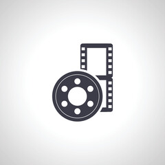 video tape icon. Photo video film frame tape icon.