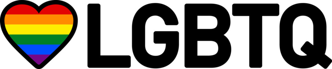 レインボーカラーのハート（LGBTQ）
