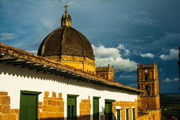 Fototapeta premium Barichara little colonial town in Santander department of Colombia on the edge of Colombian mountains