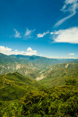 Chicamocha National Park aerial view of the canyon in andes Colombia mountains landscape