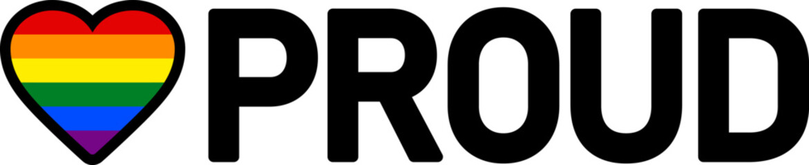 レインボーカラーのハート（PROUD） / LGBT / LGBTQ