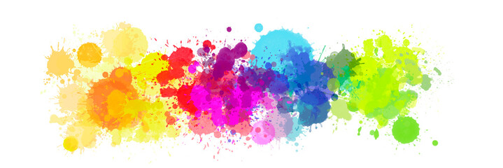 Multicolor splash watercolor stain - template for your designs.