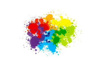 Fototapeta na wymiar Multicolor splash watercolor stain - template for your designs.