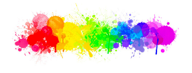 Multicolor splash watercolor stain - template for your designs.