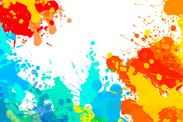 Multicolor splash watercolor stain - template for your designs.