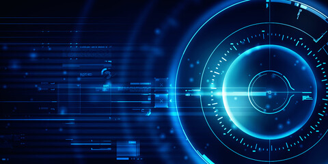 2d illustration Abstract futuristic electronic circuit technology background