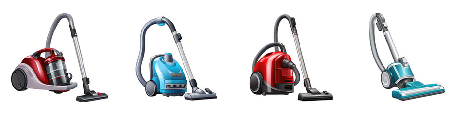 Vacuum Cleaner. clipart collection, vector, icons isolated on transparent background - obrazy, fototapety, plakaty