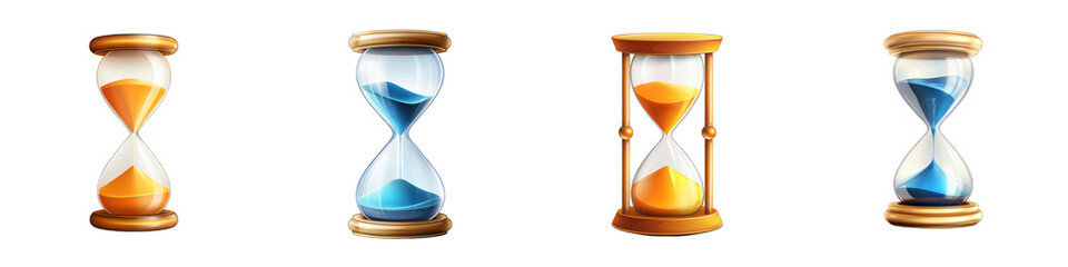 Hourglass clipart collection, vector, icons isolated on transparent background