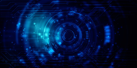 Obraz premium 2d illustration Abstract futuristic electronic circuit technology background