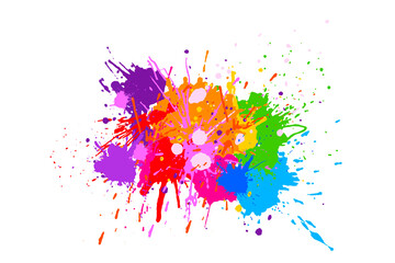 Splashing colorful watercolor colors on paper to create a background texture. Abstract paint color design background.