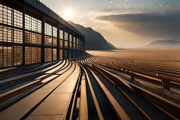 Fototapeta premium Breathtaking scene of a reclaimed land, generated with AI Tool