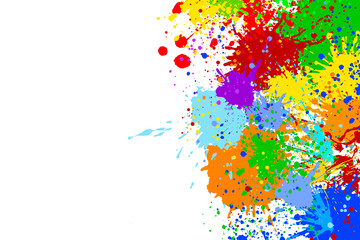 Splashing colorful watercolor colors on paper to create a background texture. Abstract paint color design background.