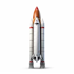 Foto op Plexiglas Moskou space rocket on white