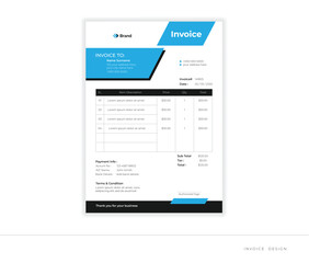 clean & unique invoice design vector template