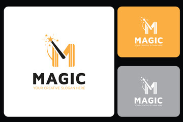 M Letter Magic Logo Design Template