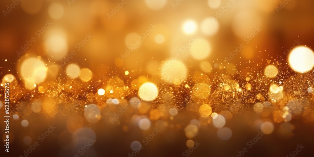 Aufkleber a gold abstract bokeh background. generative ai image aig30.