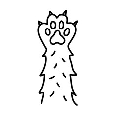 Cat paw. dog paw. cat breed vector doodle illustration