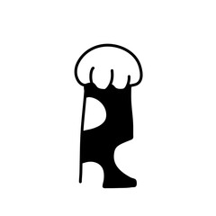 Cat paw. dog paw. cat breed vector doodle illustration