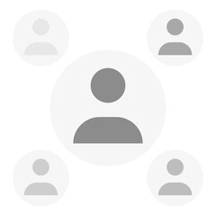 Vector flat illustration in grayscale. Avatar, user profile, person icon, gender neutral silhouette, profile picture. Suitable for social media profiles, icons, screensavers and as a template.