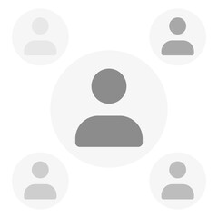 Vector flat illustration in grayscale. Avatar, user profile, person icon, gender neutral silhouette, profile picture. Suitable for social media profiles, icons, screensavers and as a template.