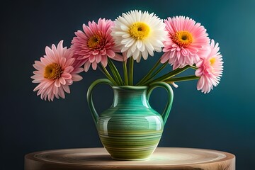 vase with flowers generated Ai technology 