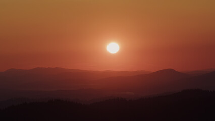 Sunset in the Carpathian Mountains