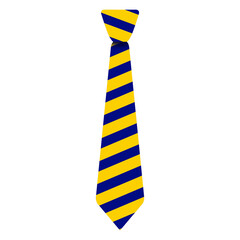 Yellow strip blue tie