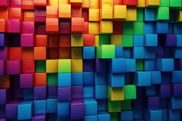 Rainbow abstract background wallpapers, in the style of carved wood blocks. AI generated