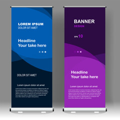 Business Roll up banner vertical template design, for brochure, business, flyer, infographics. modern x-banner and flag-banner advertising. vector illustration