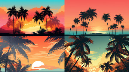 sunset on the beach