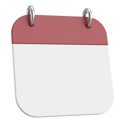 Empty calendar. 3D calendar. 3D illustration.