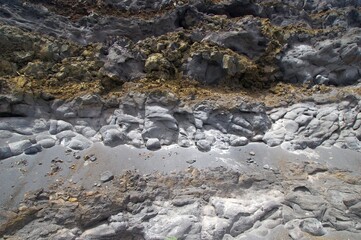 Gesteinsschichten auf La Palma