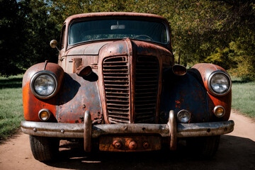 Fototapeta premium old rusty car. Generative AI